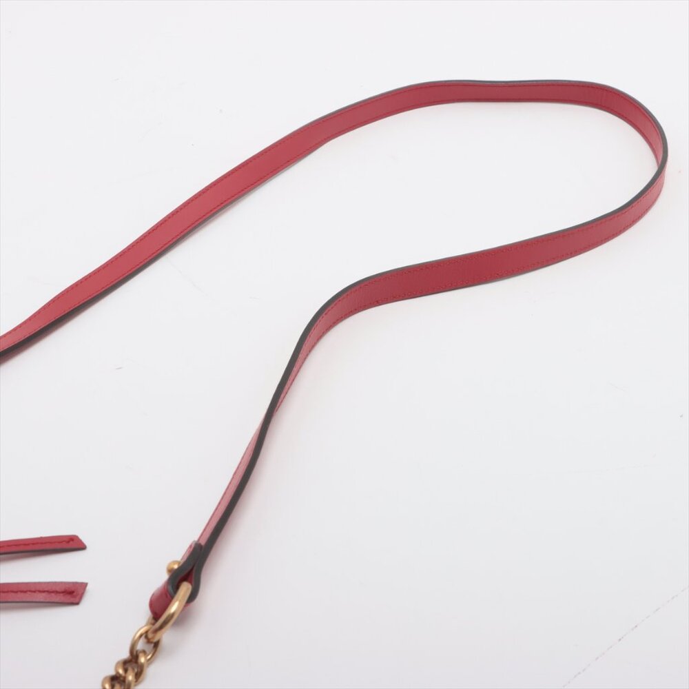 Sold✅Gucci GG Marmont Leather Chain Shoulder Bag Red 448065 - Picture 5 of 9